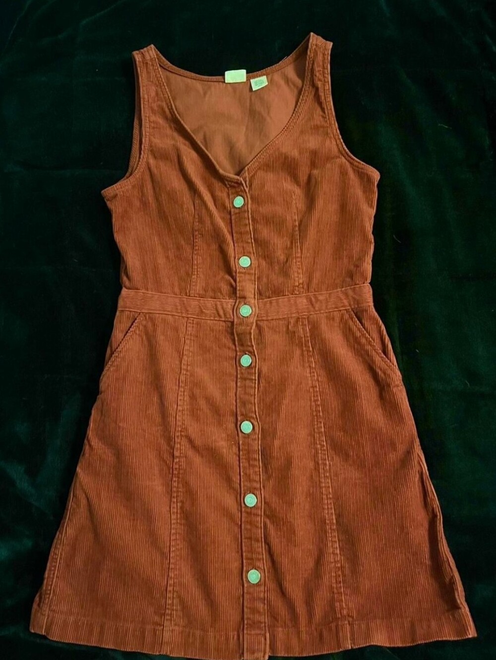 Levi's Rust-Brown Corduroy Button-Front Mini Dress